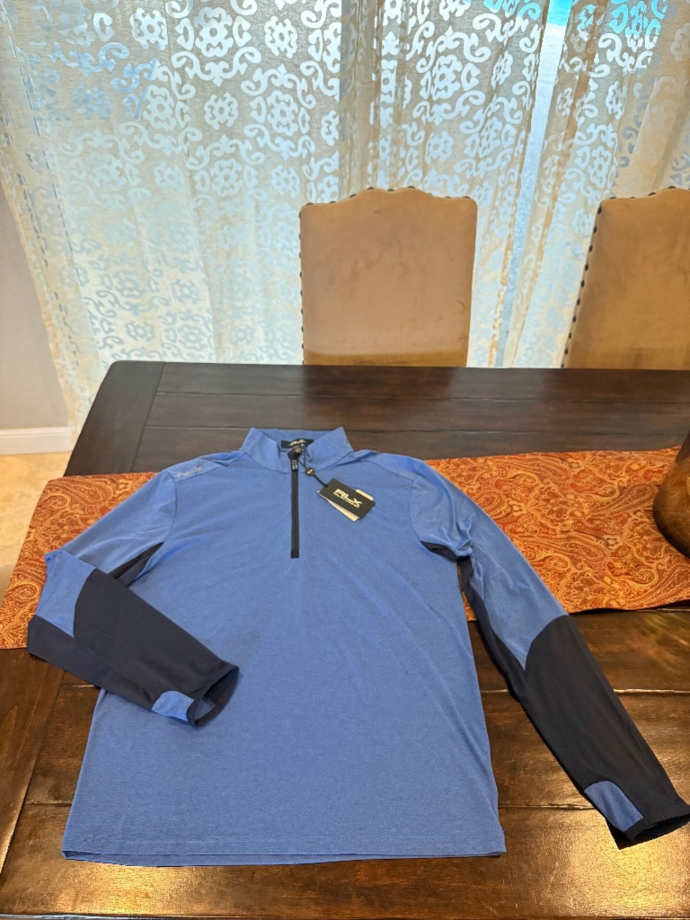 RLX Ralph Lauren Men's Medium Blue Golf Concept 1 Quarter Zip Jacket MSRP $128